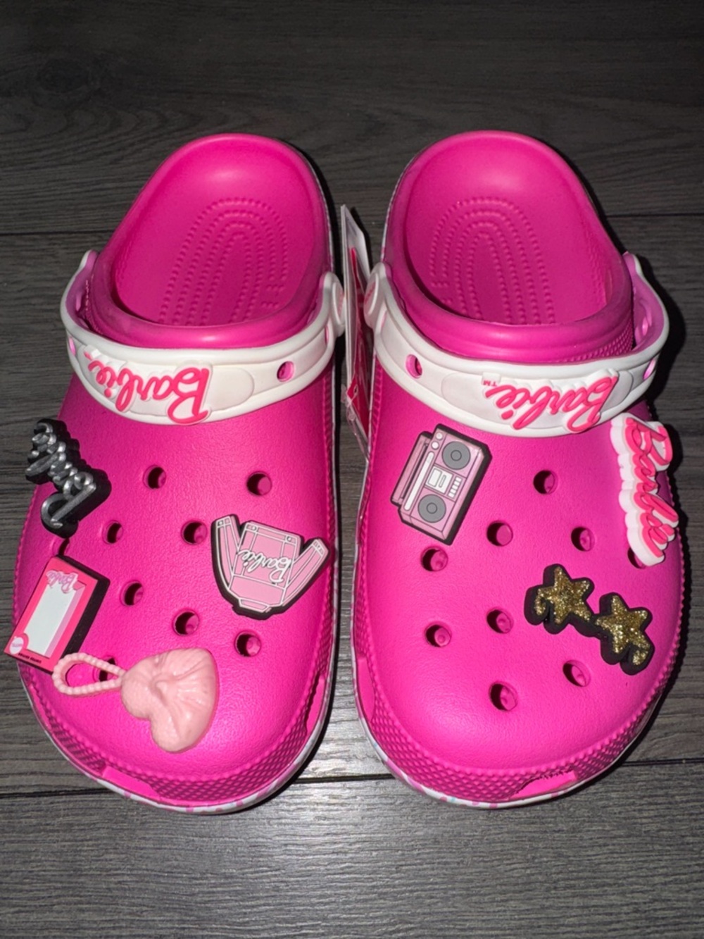 CROCS Barbie Hot Pink Clog Sandals with Jibbitz Charms